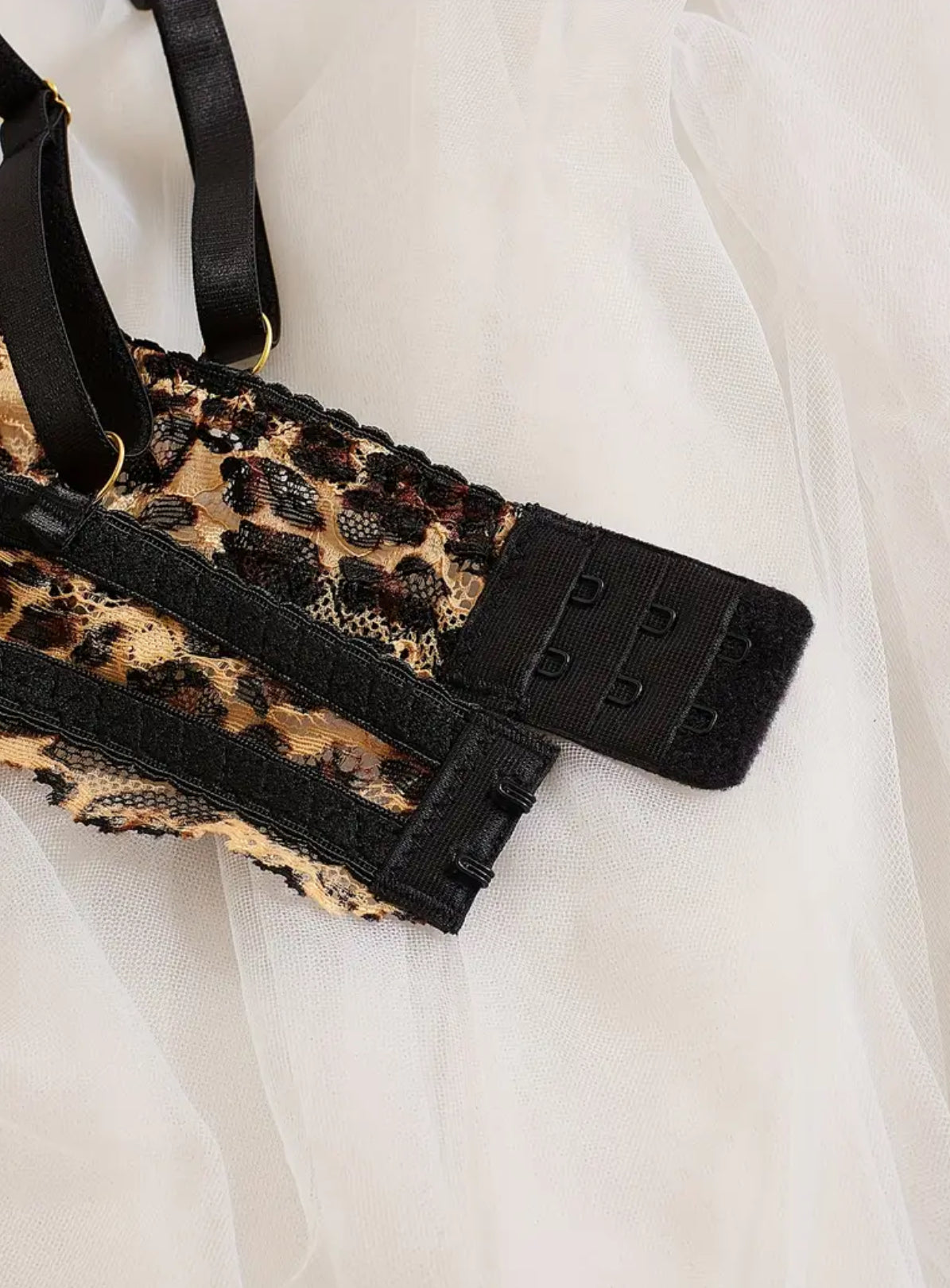 Leopard Print Lingerie Set Sexy French Style with Steel Underwire