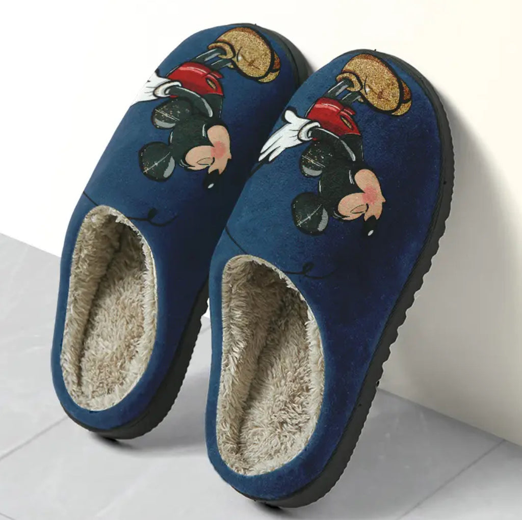 “Disney Mickey Plush Slippers” Warm with Wear-Resistant Soles 