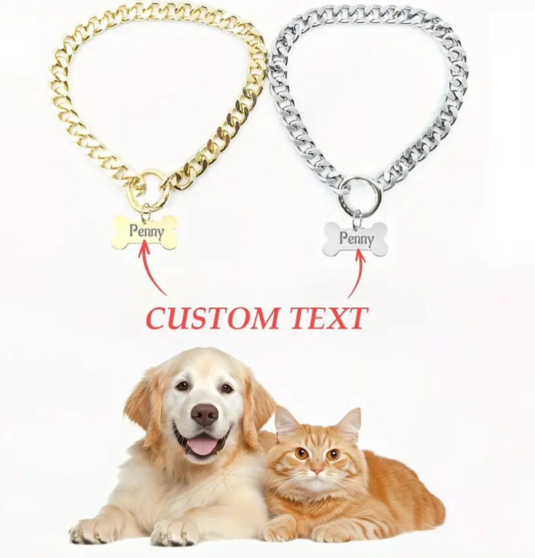 Sleek Stainless Steel Personalized Pet Tag Necklace