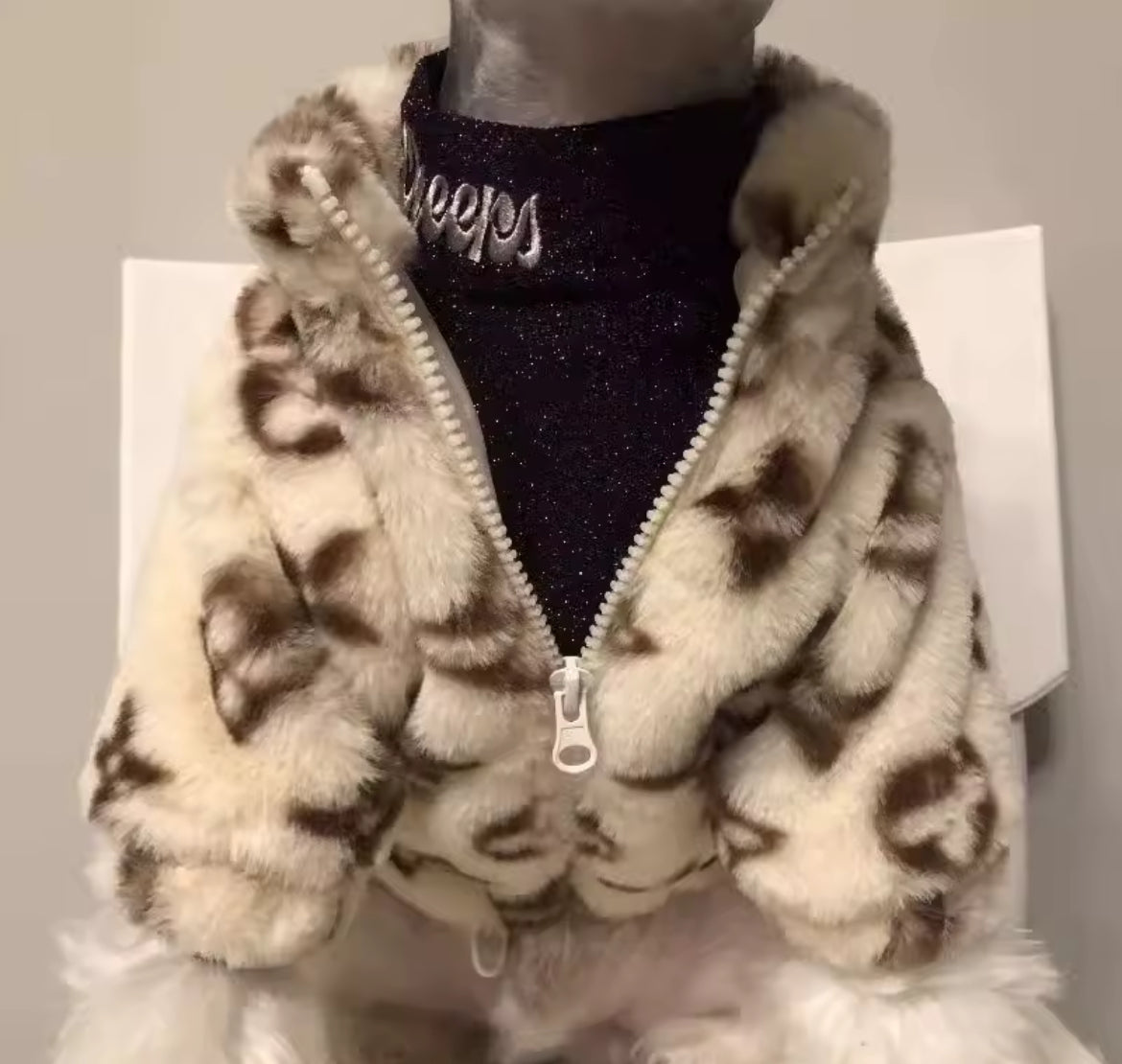 1pc Warm Pet Coat - Thick Polyester With Zipper for Small & Medium Breeds