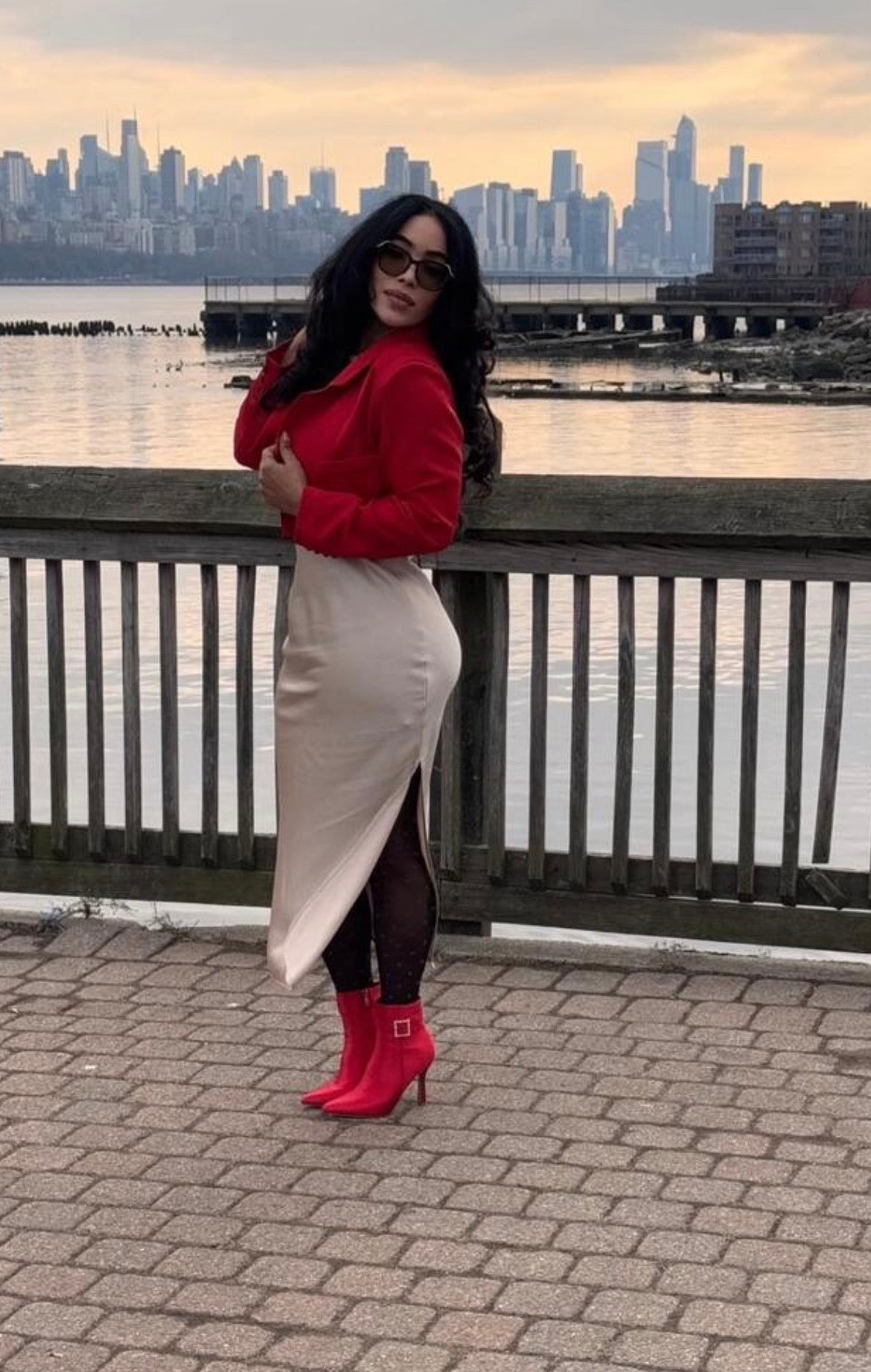 “Rhinestone Buckle” Ankle Suede Boots Pointed Toe & Slim High Heel