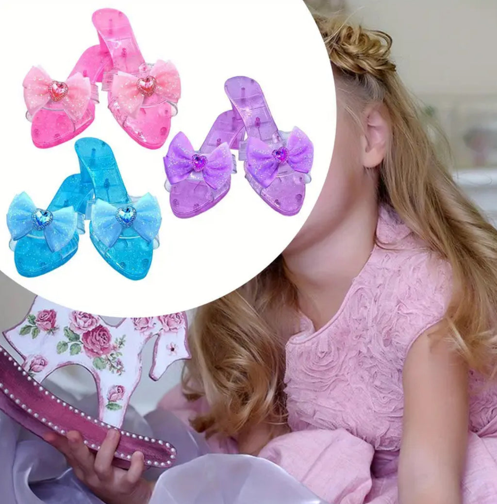 Girls Playful Glitter Heel Slippers |  Indoor and Outdoor 