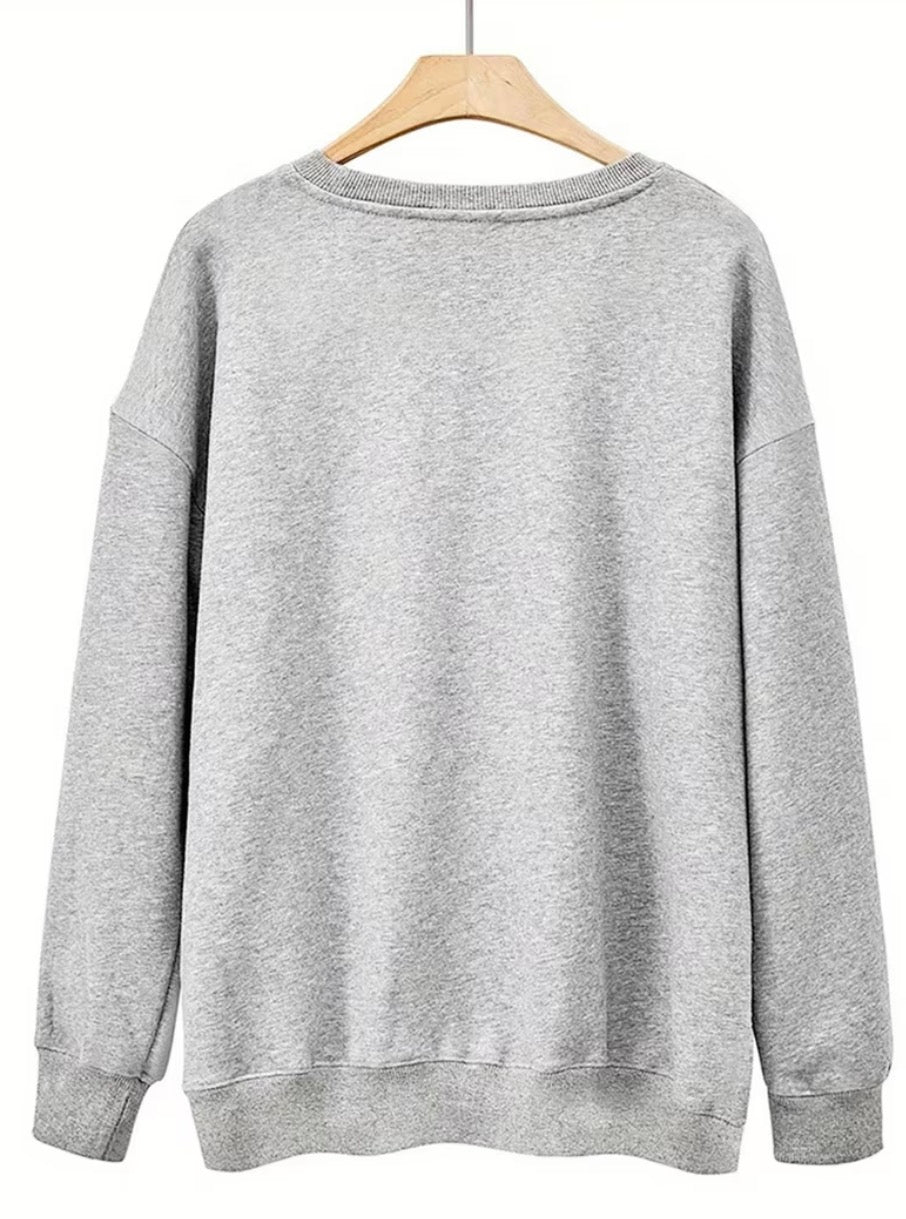 “It’s Hereditary” Casual Round-Neck Slightly Stretchy Long-Sleeved Pullover