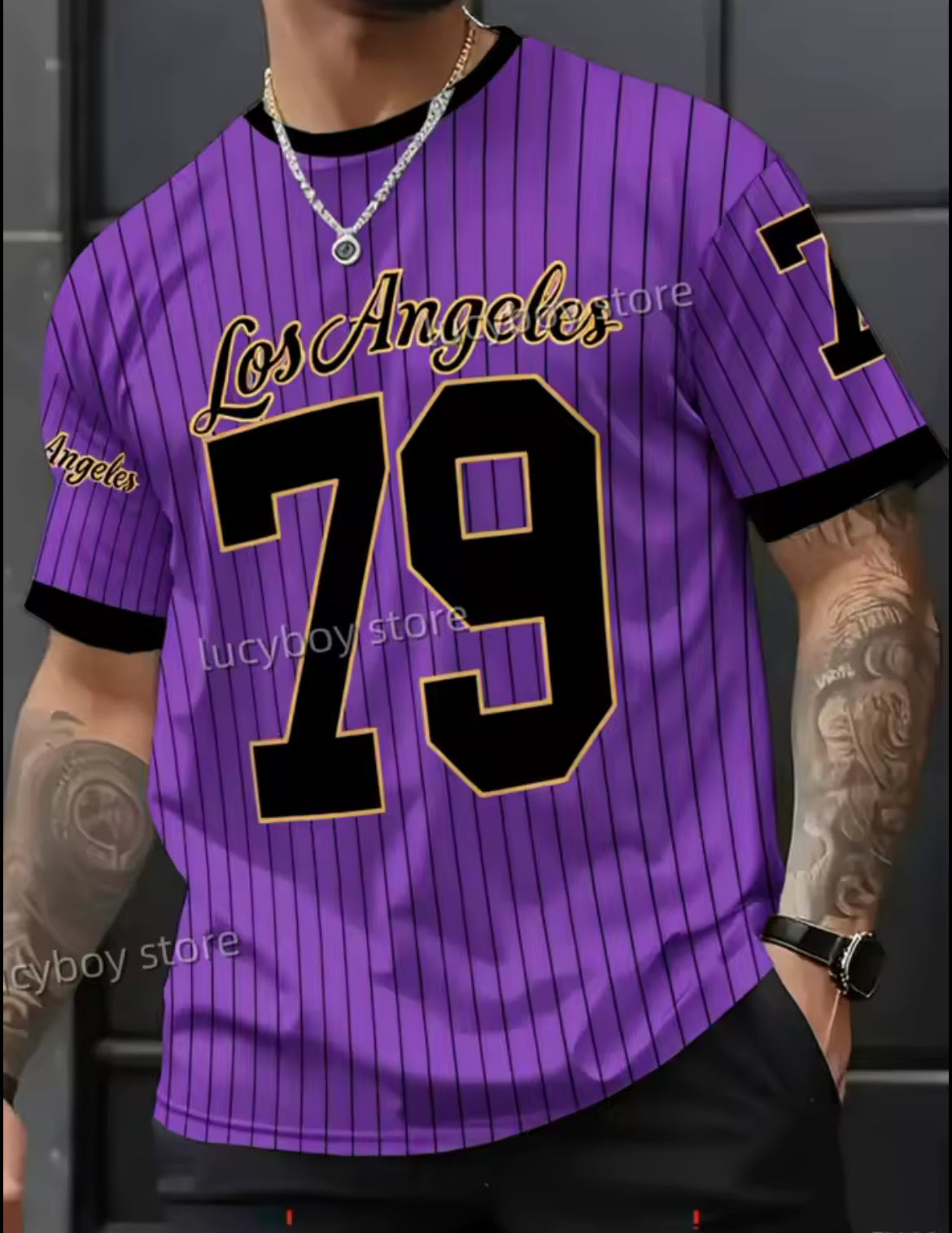 “79 LOS ANGELES”  Men’s Short Sleeve O- Neck Basketball Jersey T-shirt