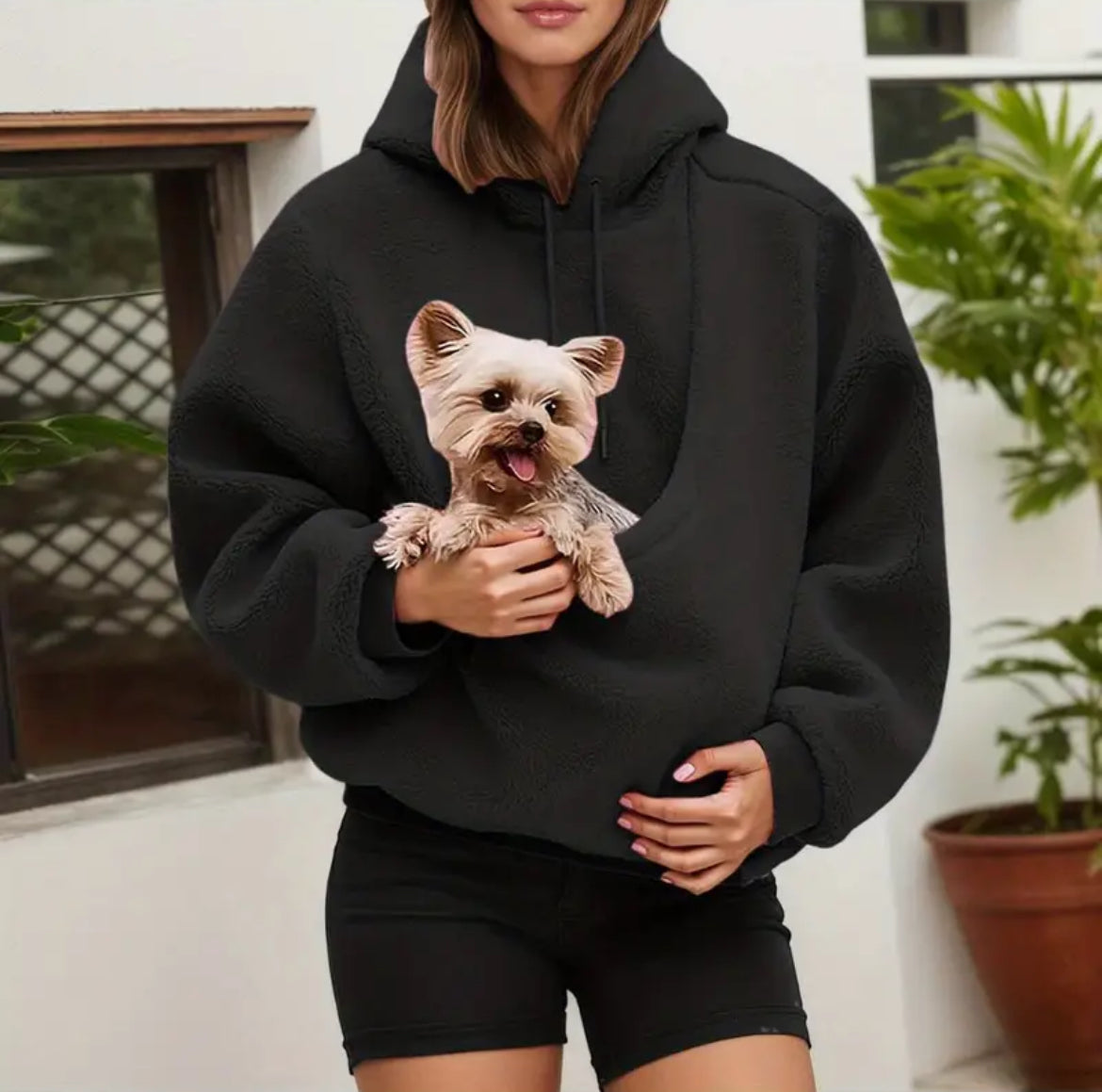 Pet Carrying Hoodie With Built-in Kangaroo Pouch 