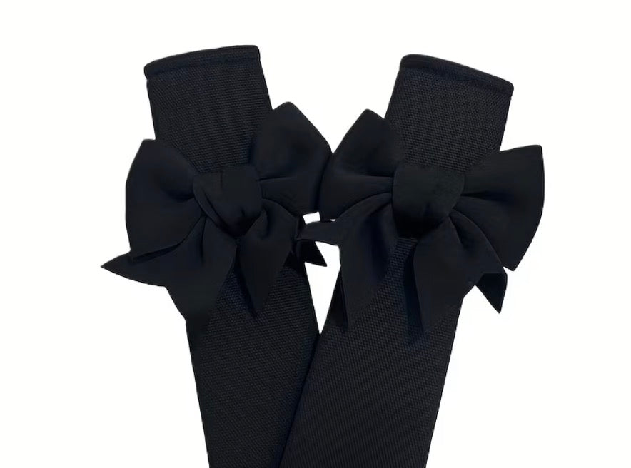 2 Car Seat Belt Covers Adorned with Bows