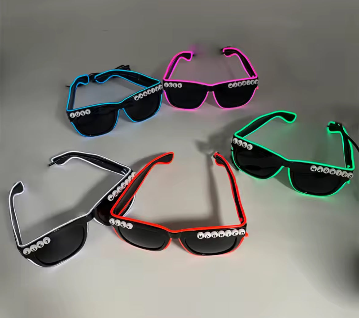 “Just Married” Glow Up LED Sunglasses