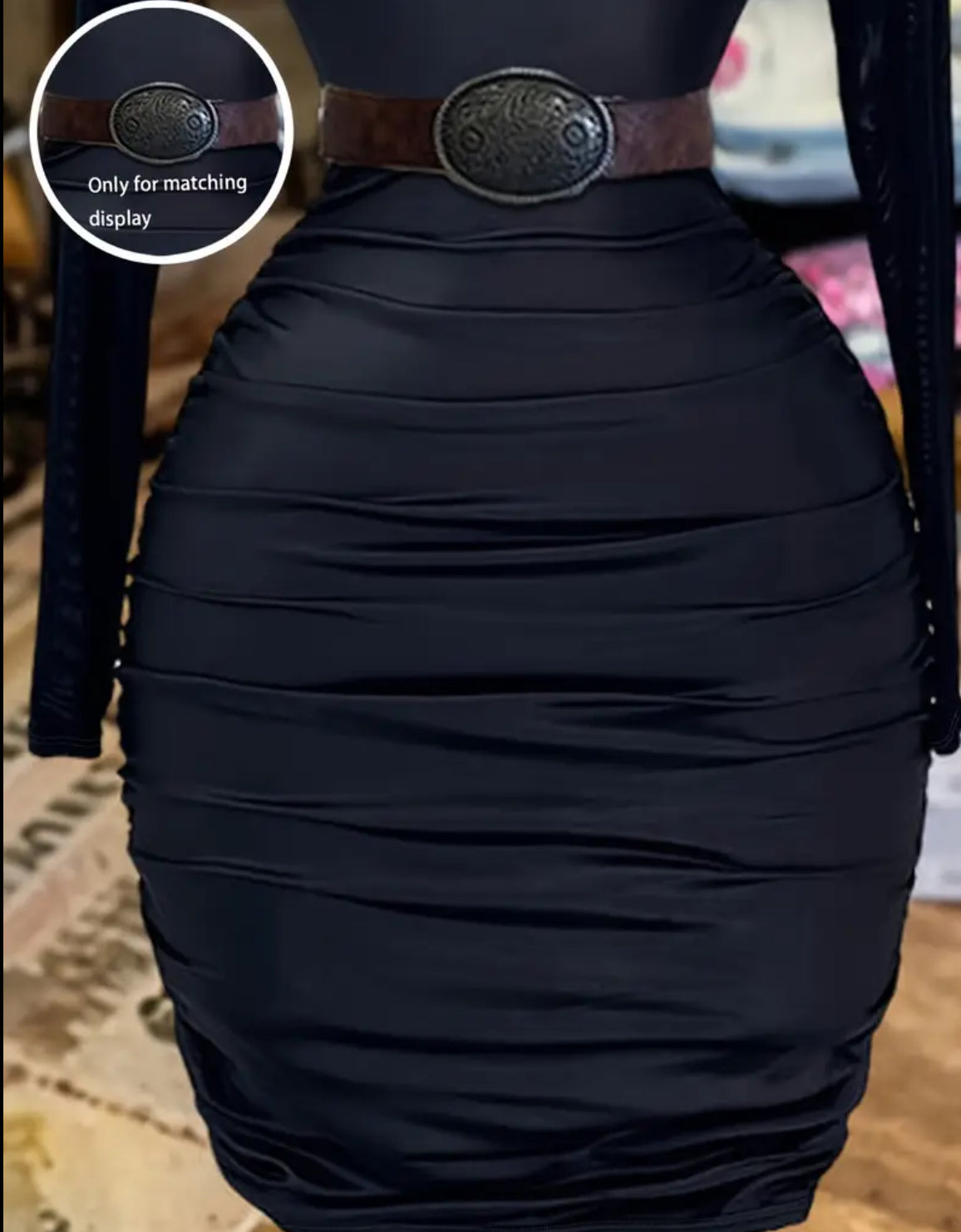 Black Western Mini Mermaid Dress - (Belt Not Included)