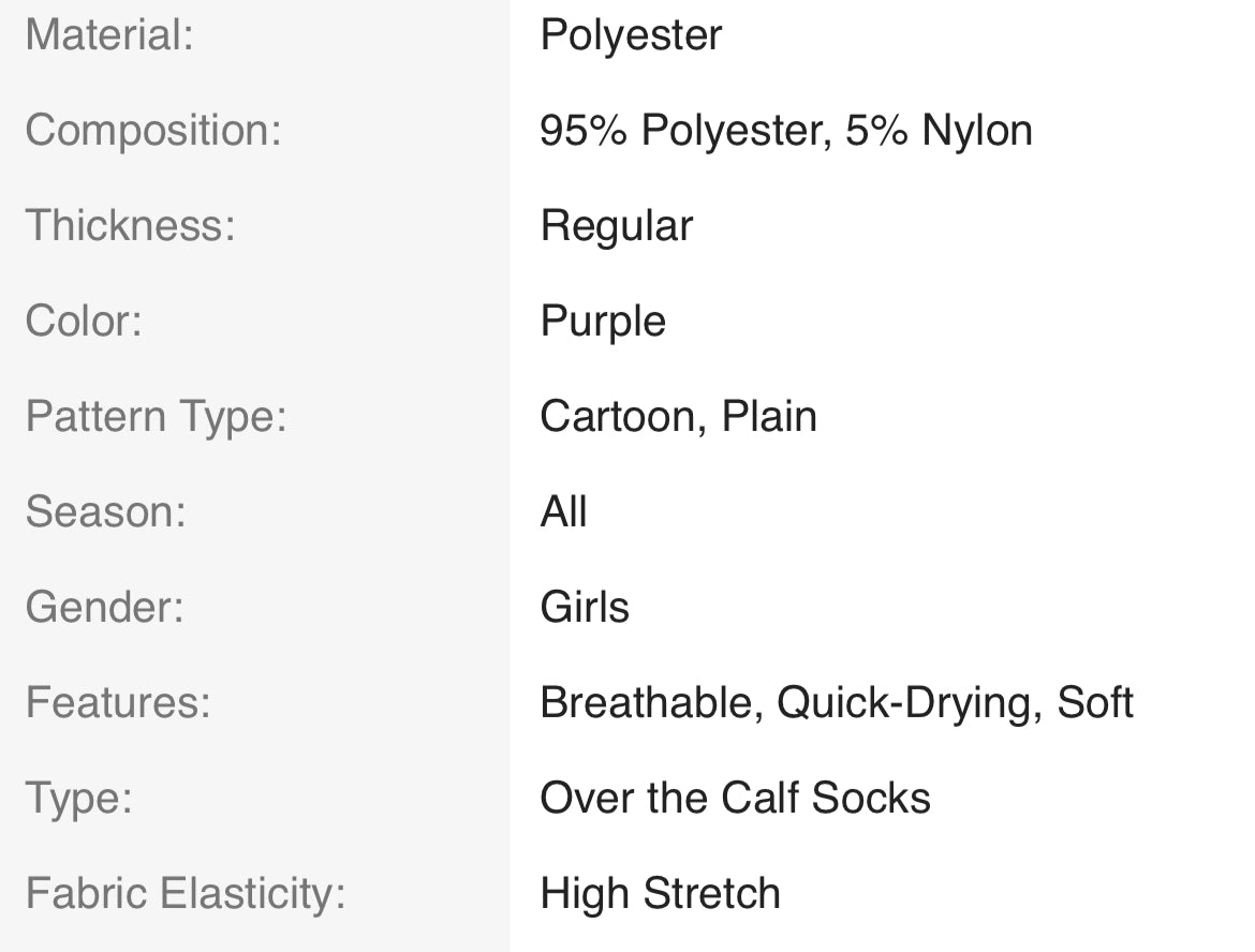 Girls 🦄 1 Pair Of Cute Knee High Socks Suitable For Daily Outfits And Gifts