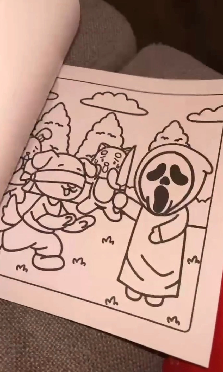 The Cutest Serial | Slasher Movies Coloring Book - Horror Icons Illustrations on Premium Paper 