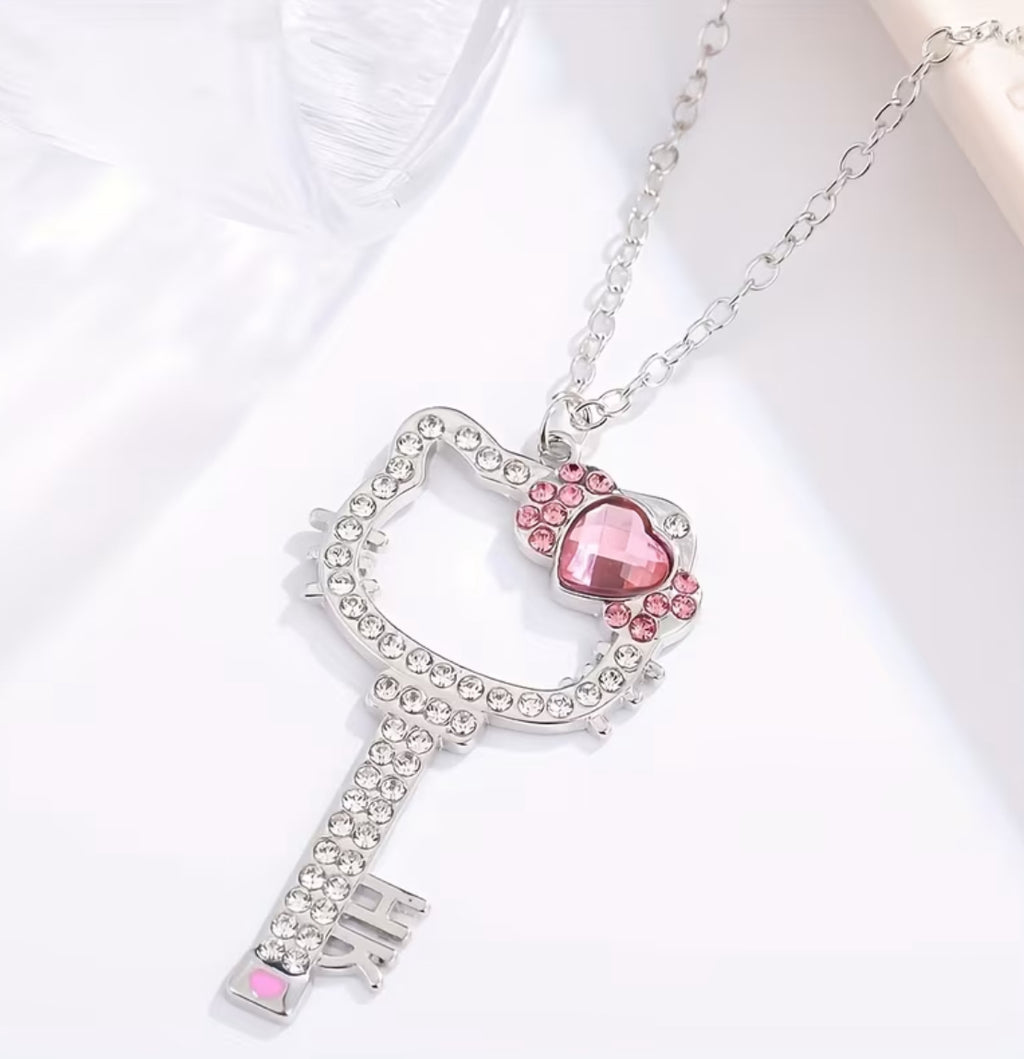 Hello Kitty Key-Shaped Necklace - Pendant Design 