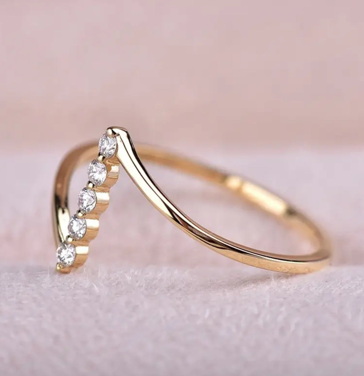 Minimalist Design Cubic Zirconia Accents Luxury Thin Ring - 18K Golden Plated