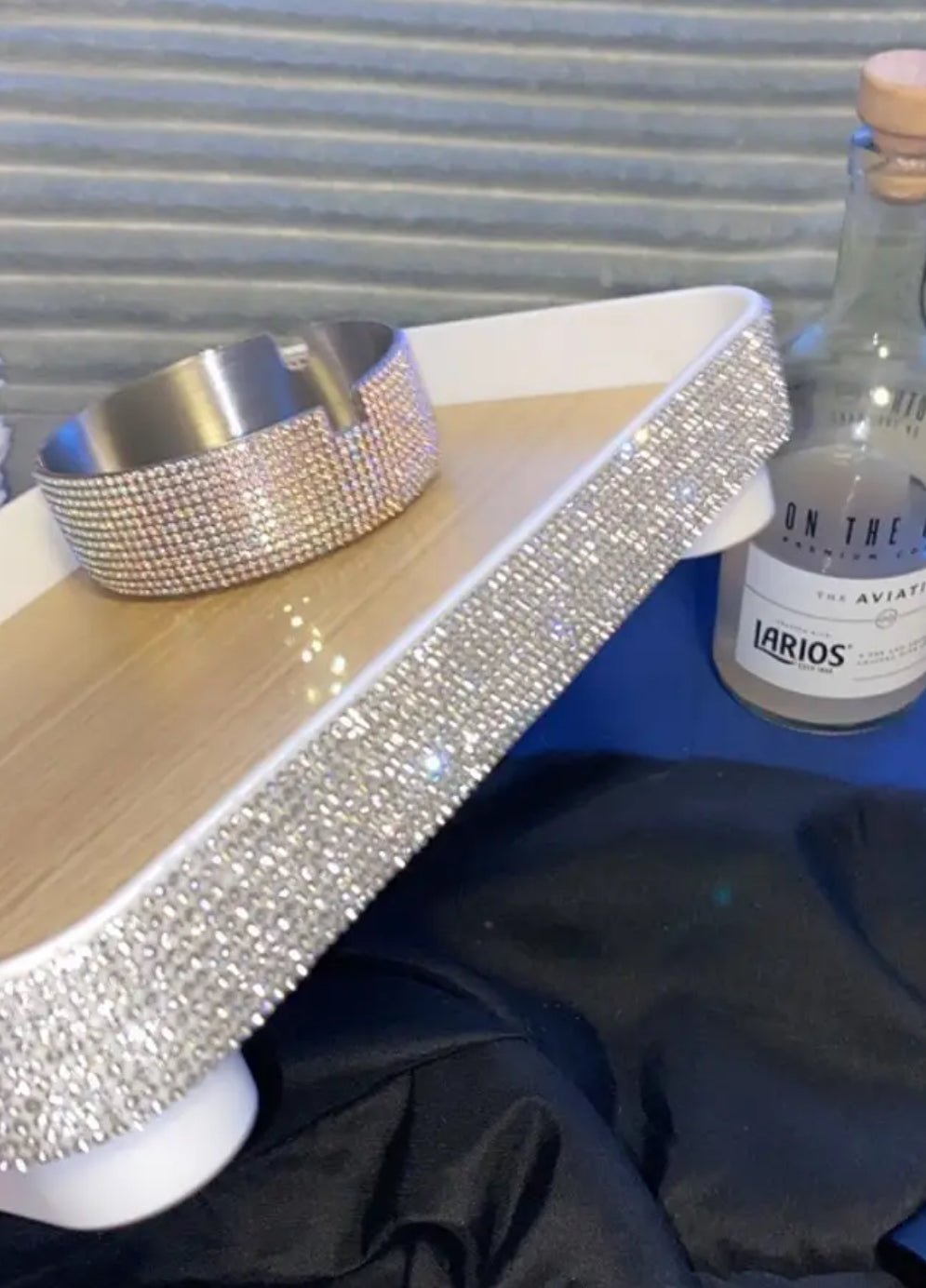 1pc Sparkling Faux Diamond Tray, Decorative Cosmetic & Jewelry Storage Organizer