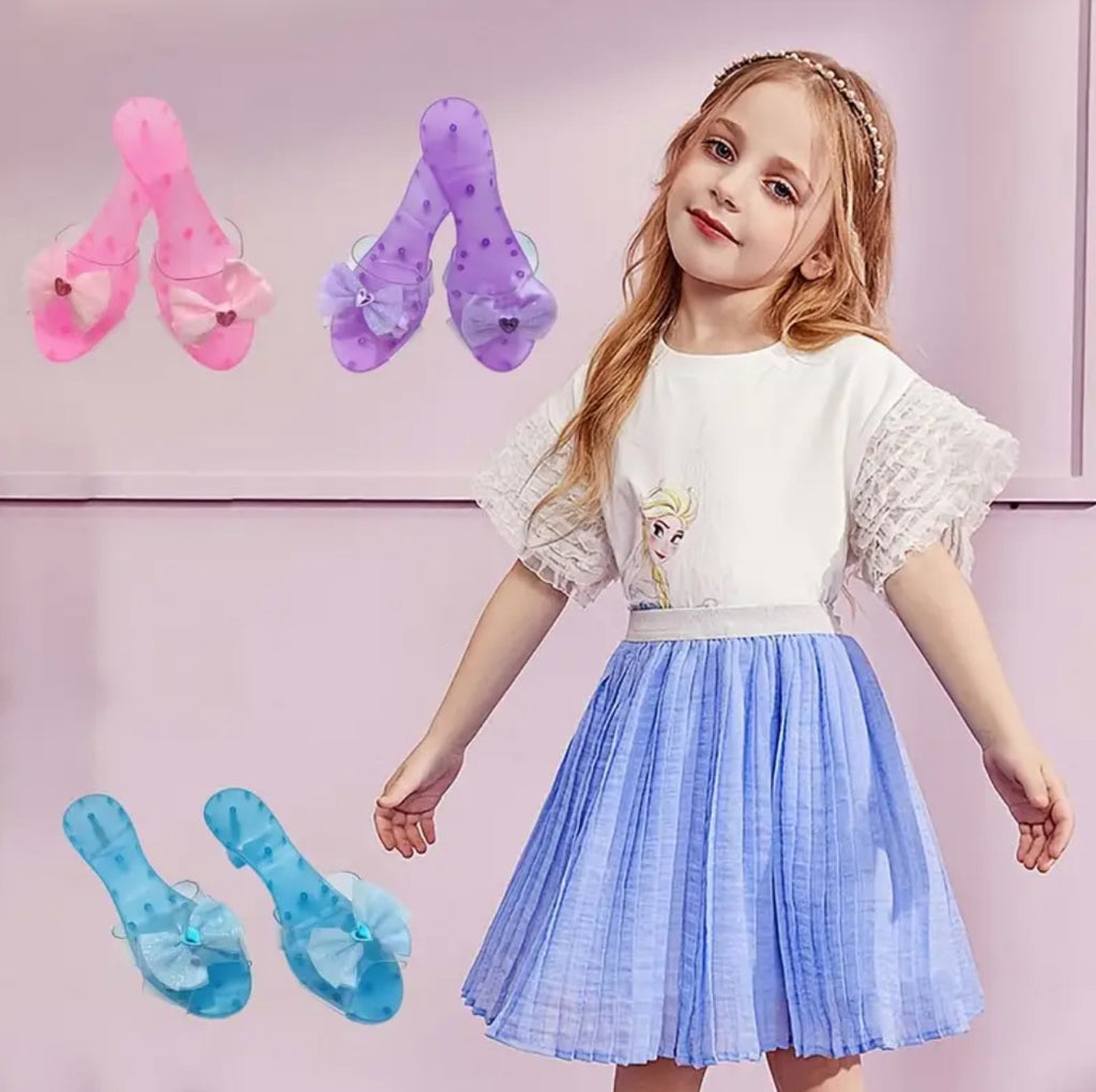 Girls Playful Glitter Heel Slippers |  Indoor and Outdoor 