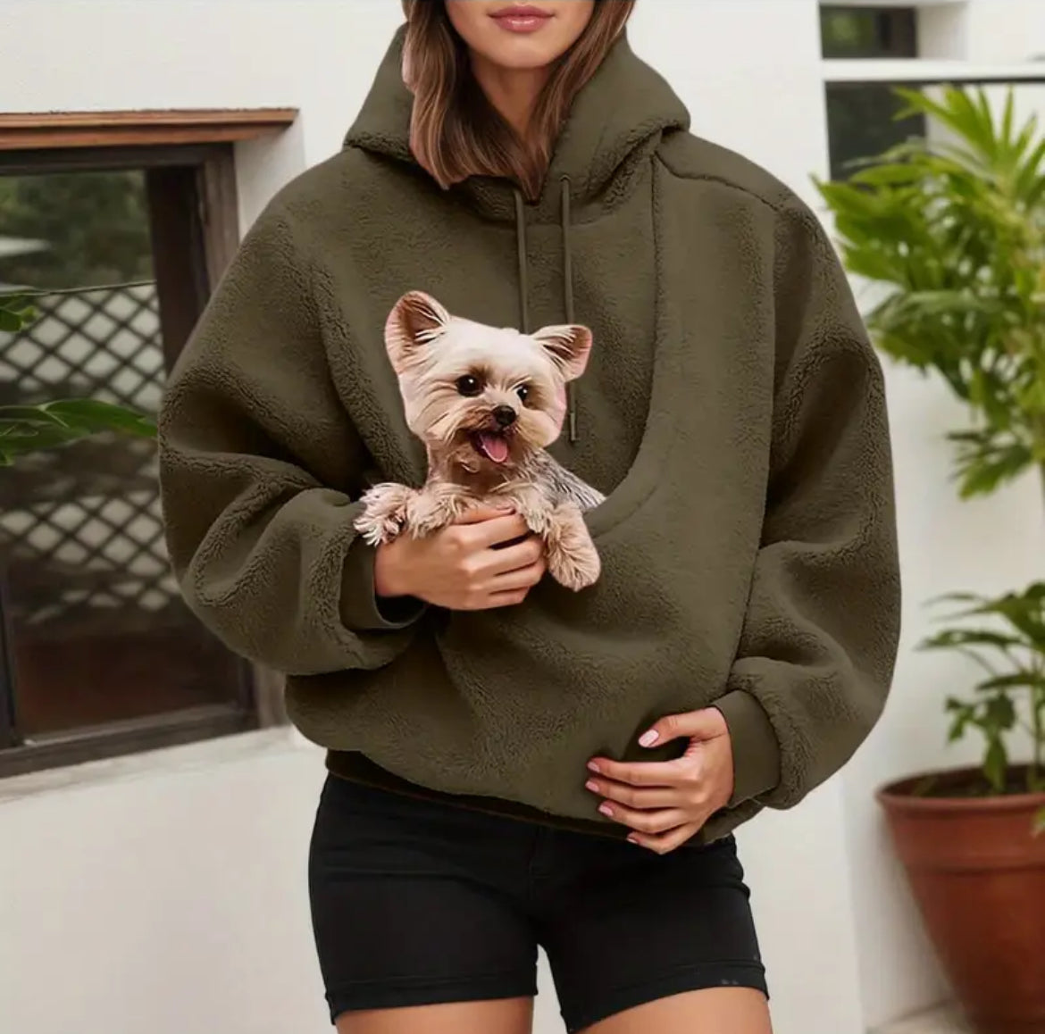 Pet Carrying Hoodie With Built-in Kangaroo Pouch 