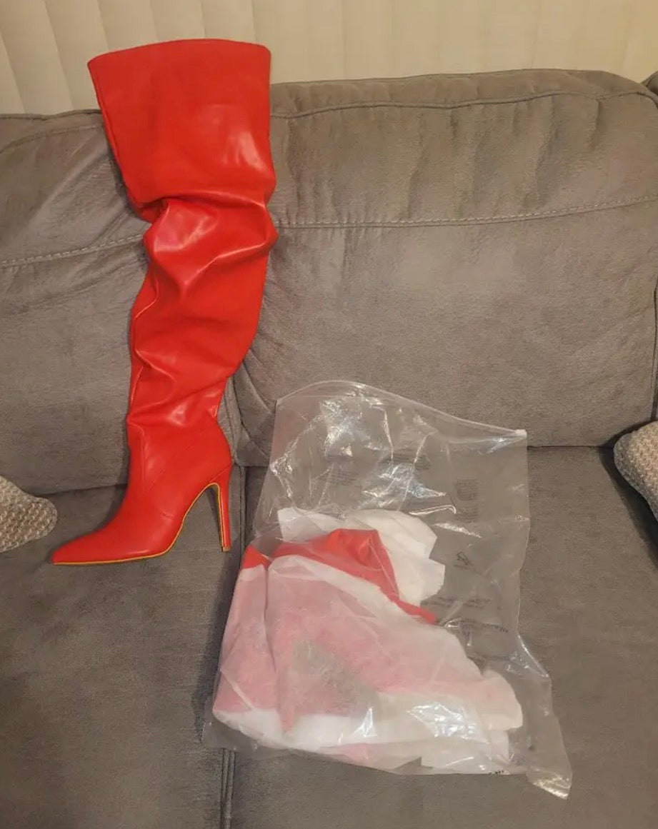 “Alma” Women’s Fashionable Over-The-Knee Pointed Boots Slender High Heel 