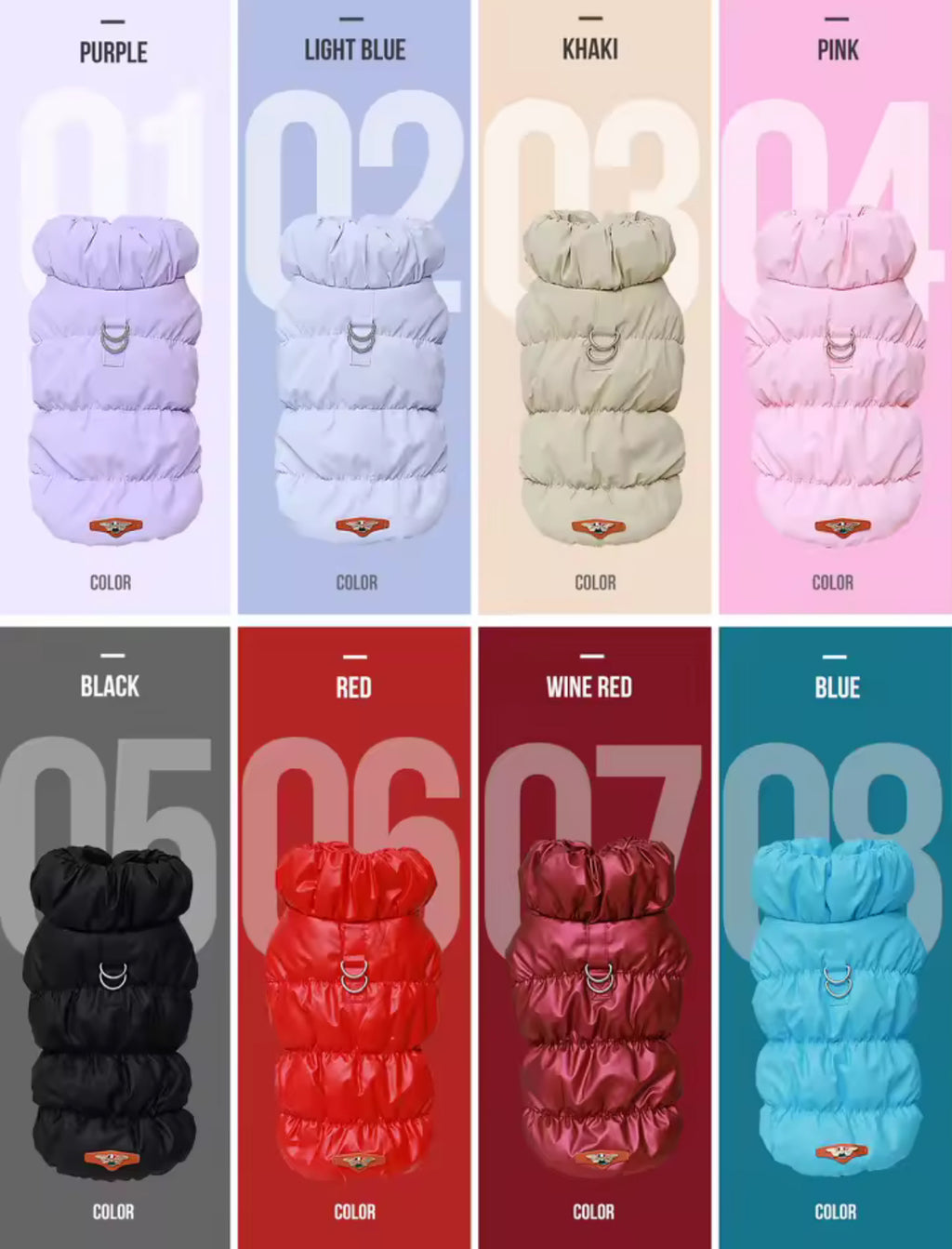 “Puff Posh Pets” 3-Layer Thick Warm Outerwear Winter Coat