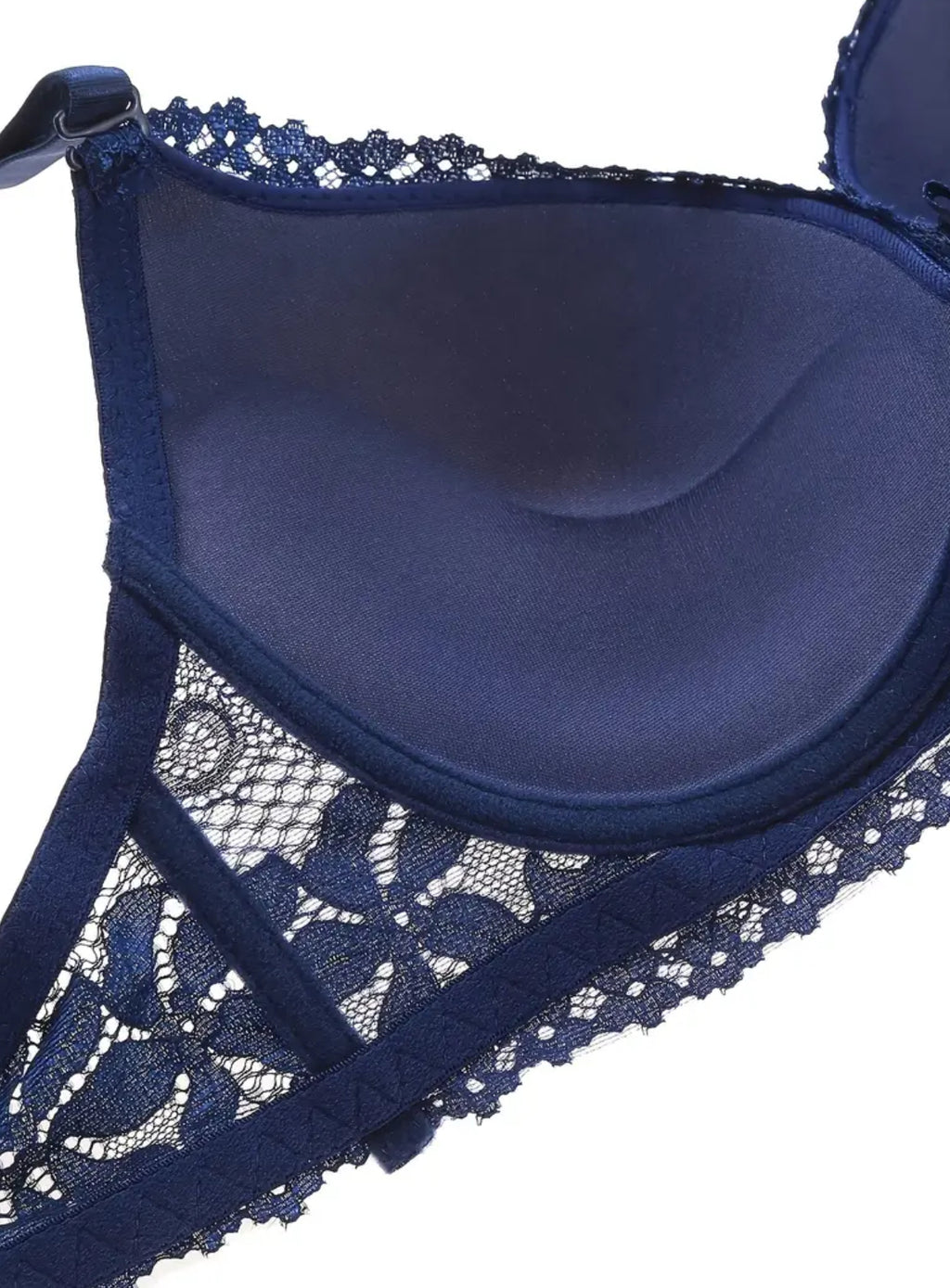 Intricate Luxury Floral Design Non-See-Through Push-Up Bra & Matching Thong Set