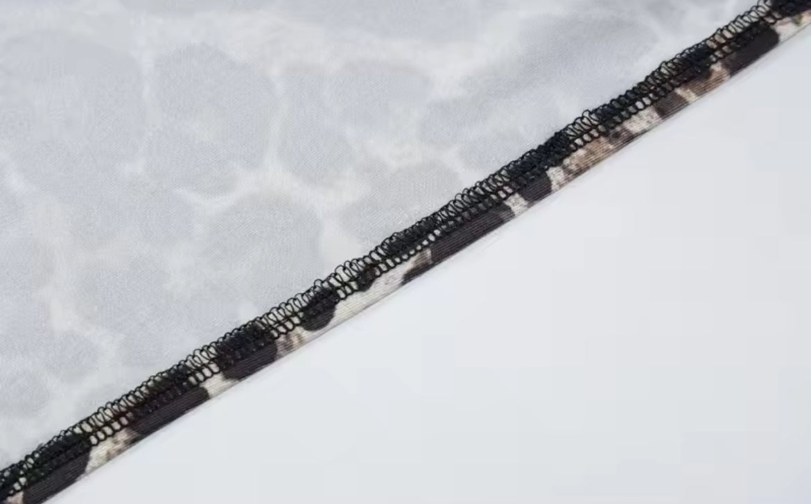 Cheetah / Leopard Print Swing Collar Sleeveless Sexy Maxi Slit Dress