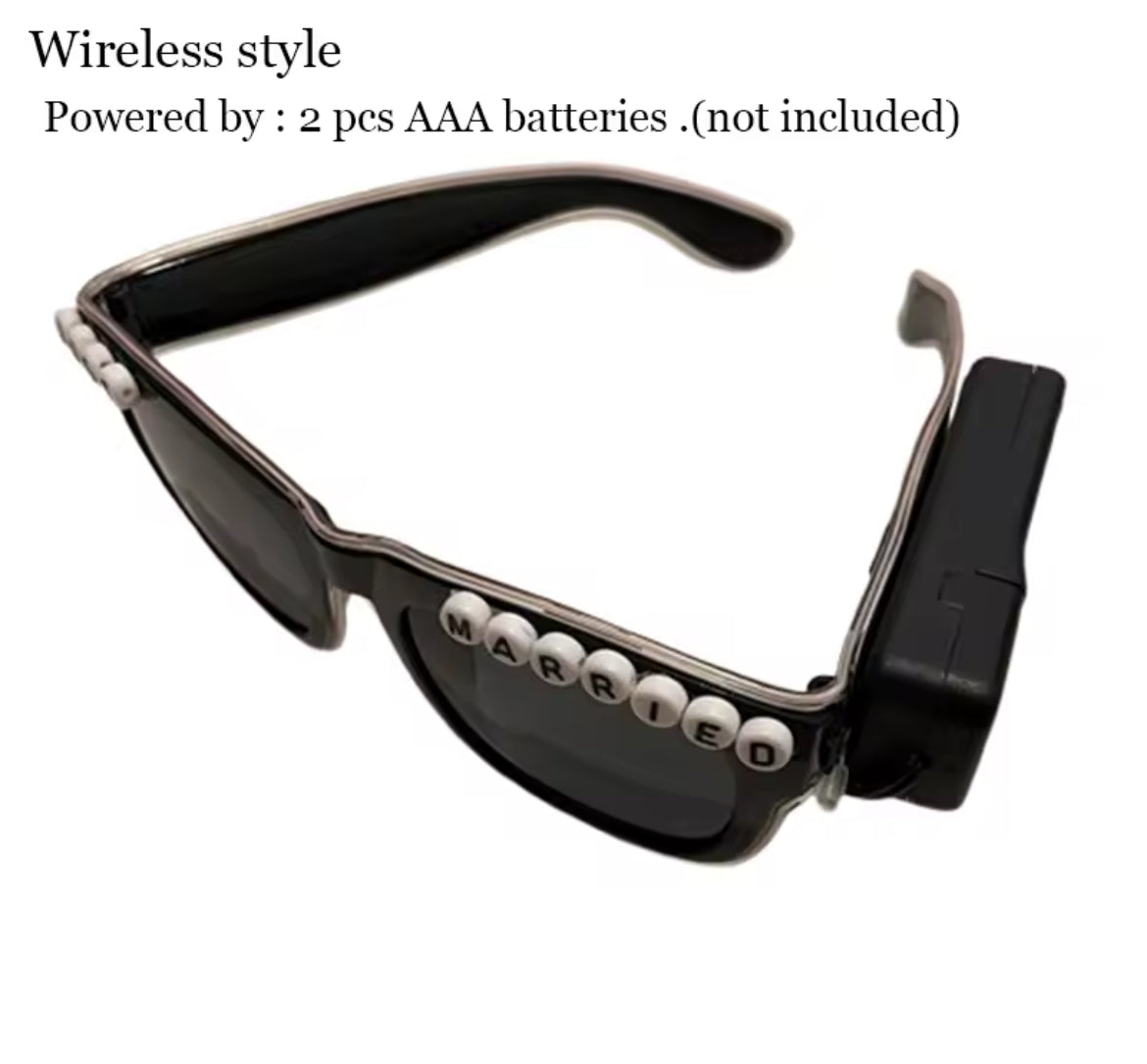 “Just Married” Glow Up LED Sunglasses