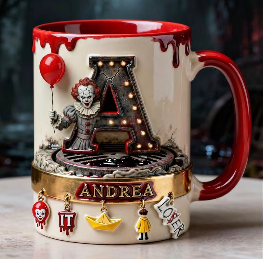 “Pennywise” 3D Personalized Initial Letter Mug (Email Us Your Letter & Order#)