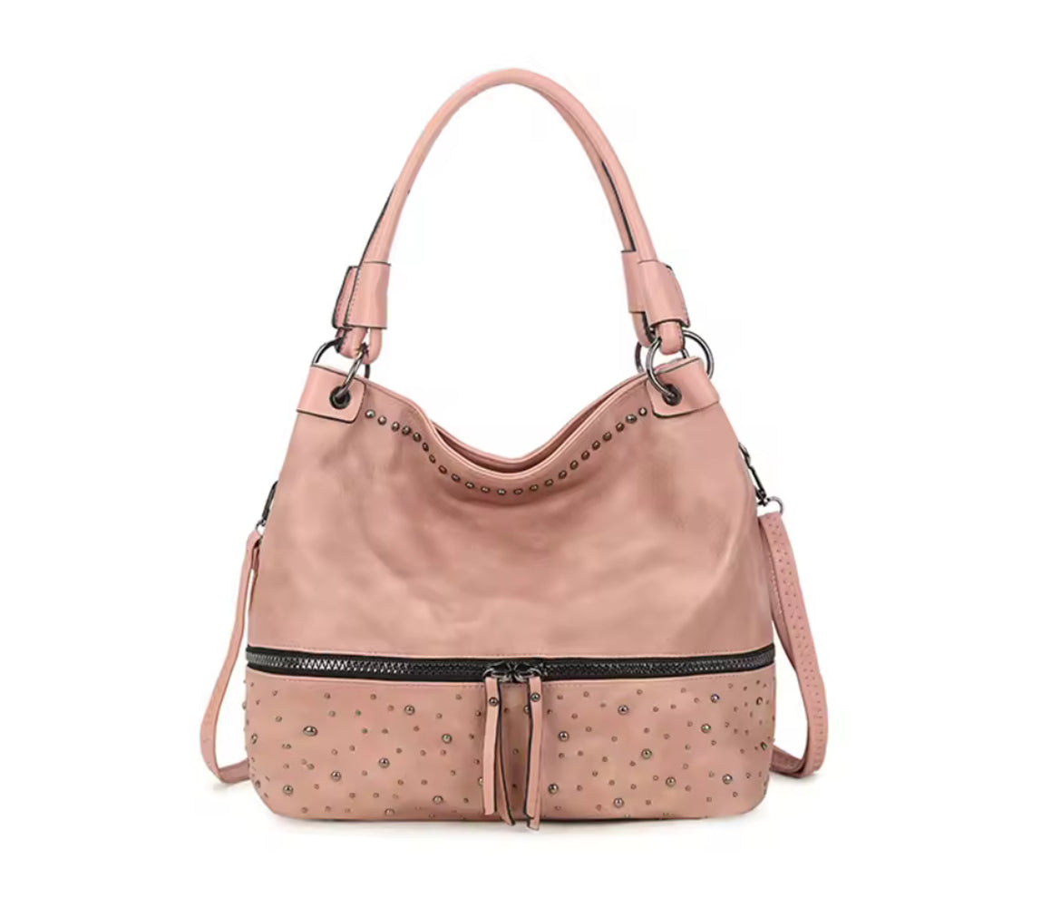 Retro Rivet Cross Body Tote Bag