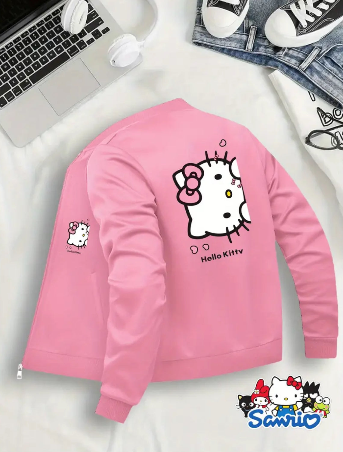 “Hello Kitty” Women’s Casual Sanrio Bomber Jacket