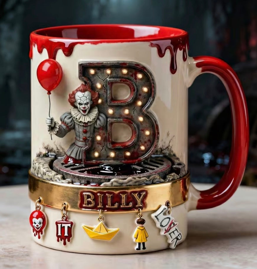 “Pennywise” 3D Personalized Initial Letter Mug (Email Us Your Letter & Order#)
