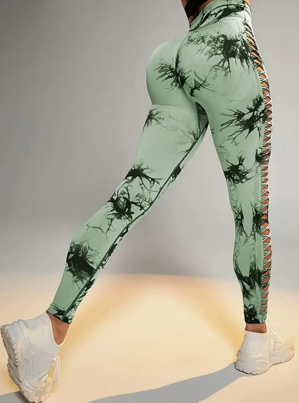 Women's High-Waisted Hollow-Out Tummy Control Yoga Pants | Seamless All-Season 