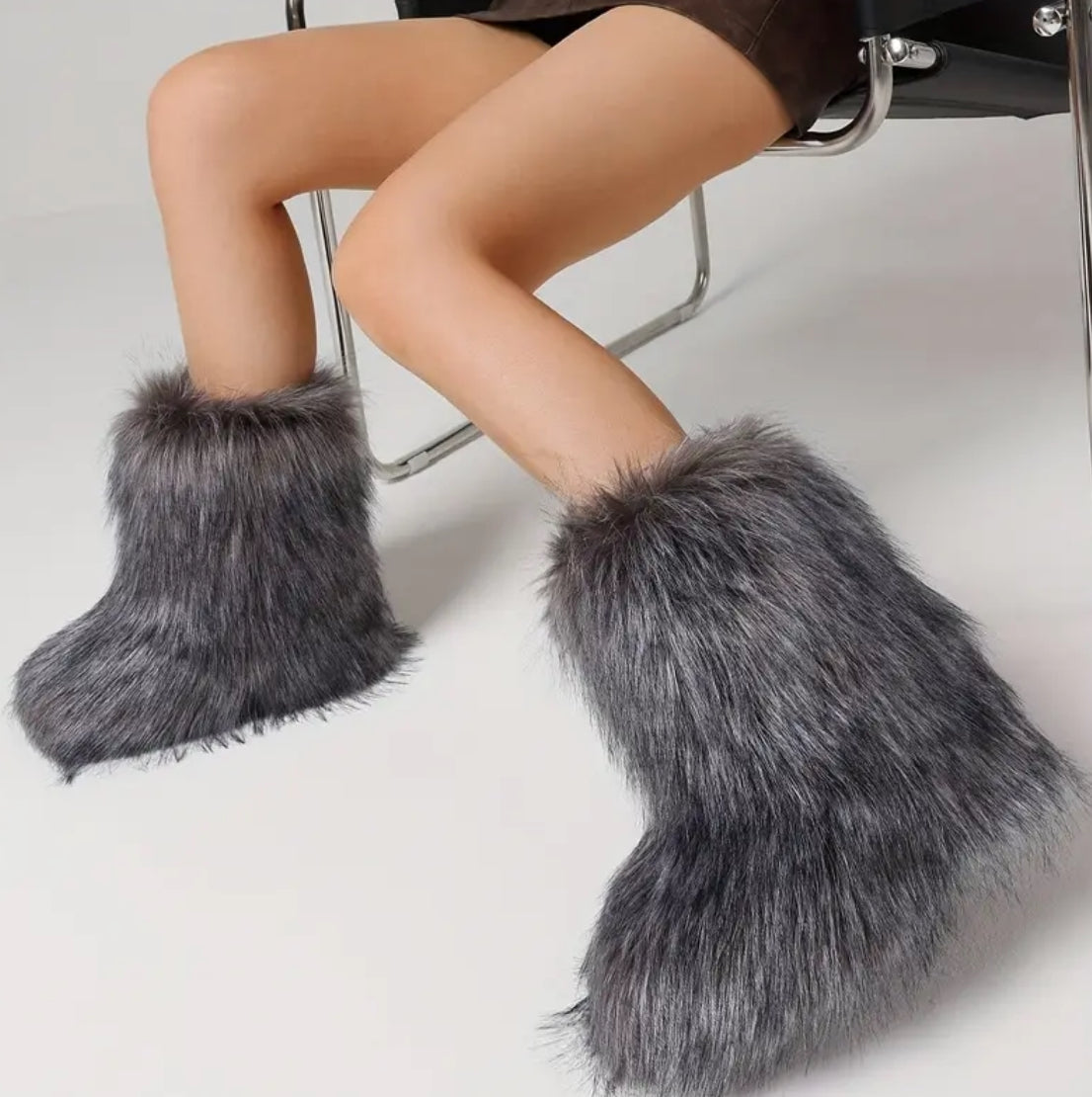 ‘Warm & Fuzzy” Winter Mid-Calf Faux Fur Snow Boots