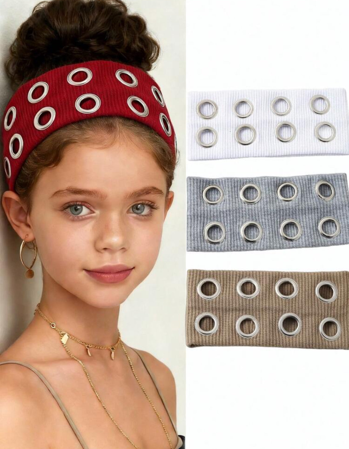 Teens 3pc Set Metal Embellishment Headbands
