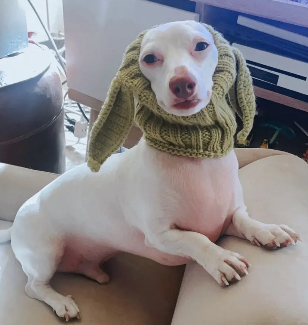 Posh Pets 🐾 “Baby Yoda” 1pc Knitted Ear Muffs Hat-Scarf