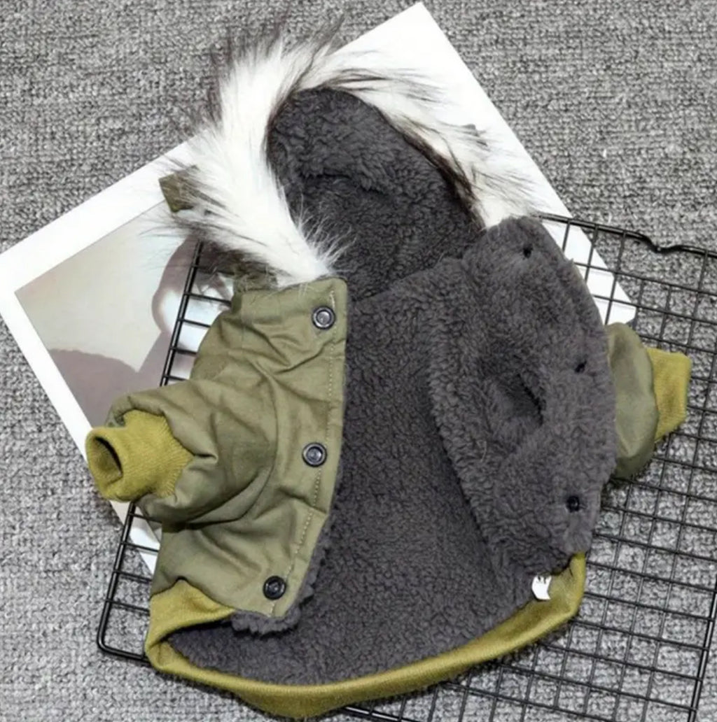 “Posh Pets” Winter Warm Dog Hooded Coat & Jumpsuit Suit - Thickened Pet Jacket