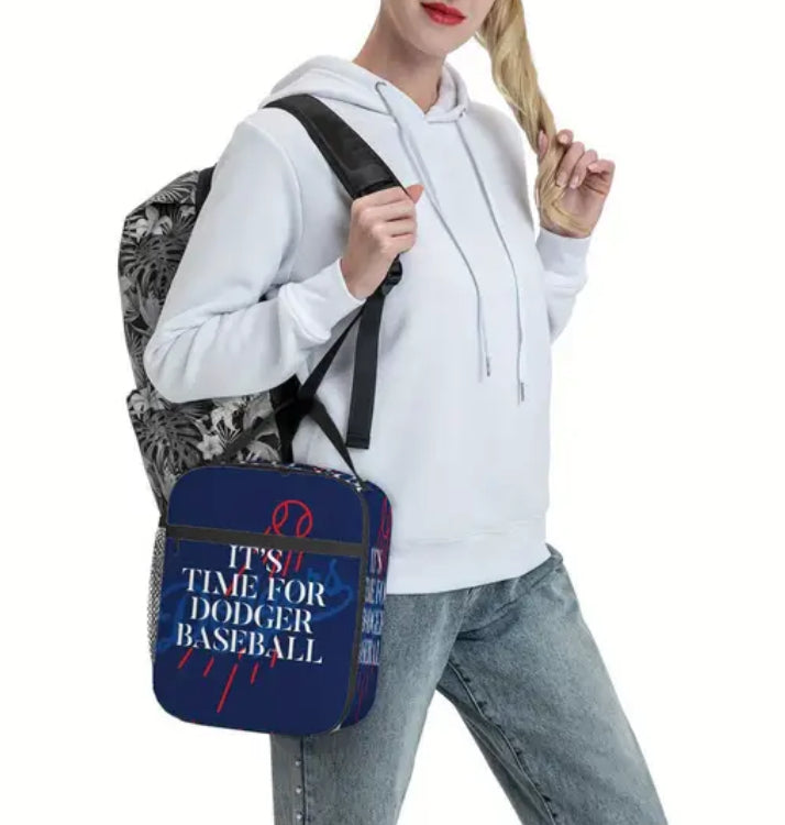 "It's Time for Dodger Baseball" Sports Fan Insulated Thermal Bag - Durable Insulation