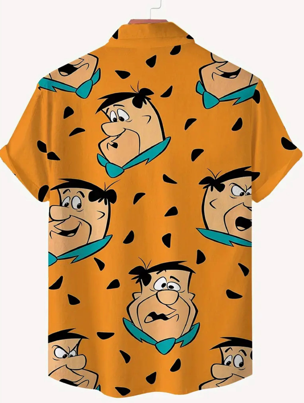 Flintstones Men’s Dress Shirt 🪵🦴 Lightweight Breathable & Quick-Dry, Plus Size