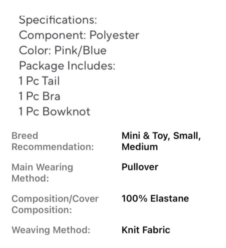 Pet Mermaid Bathing-Suit Costumes | Knit Elastane Fabric, Pullover Style