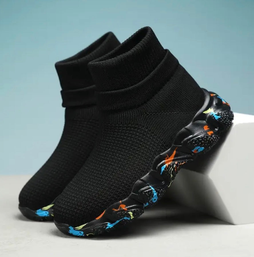 Kids “Colors” High-Top Socks Shoes with Flexible Soft Soles 