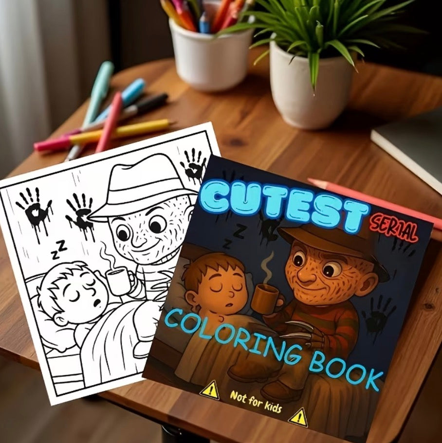 The Cutest Serial | Slasher Movies Coloring Book - Horror Icons Illustrations on Premium Paper 