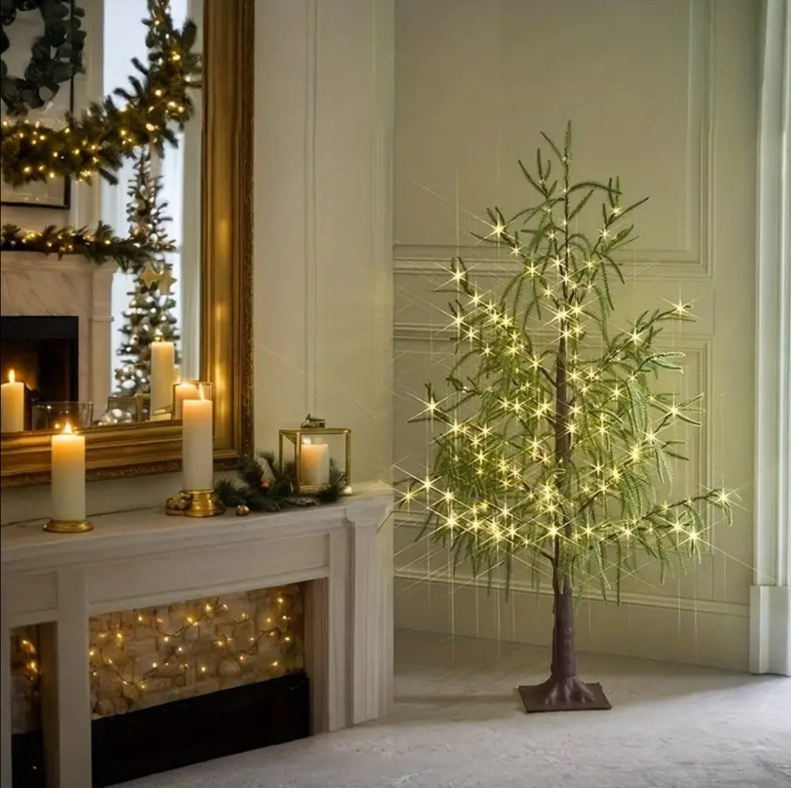 “Oh Christmas Tree” LED Norfolk Artificial Pine Tree with Fairy Lights