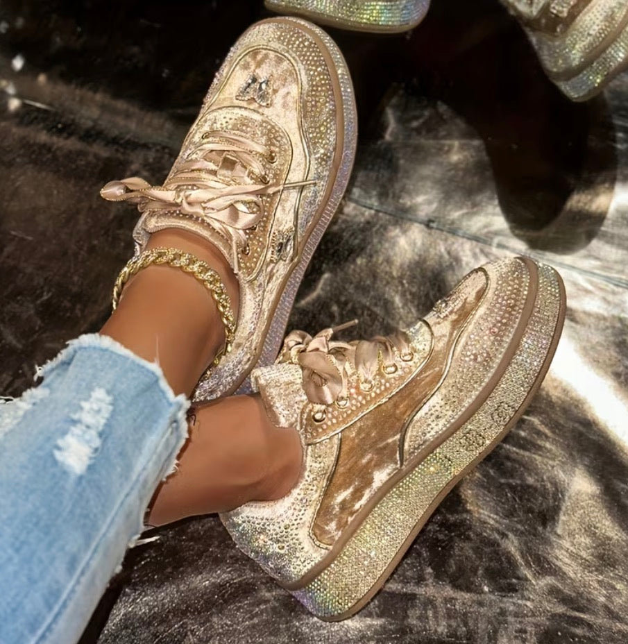 Women’s Luxury Rhinestones Platform Sneakers 