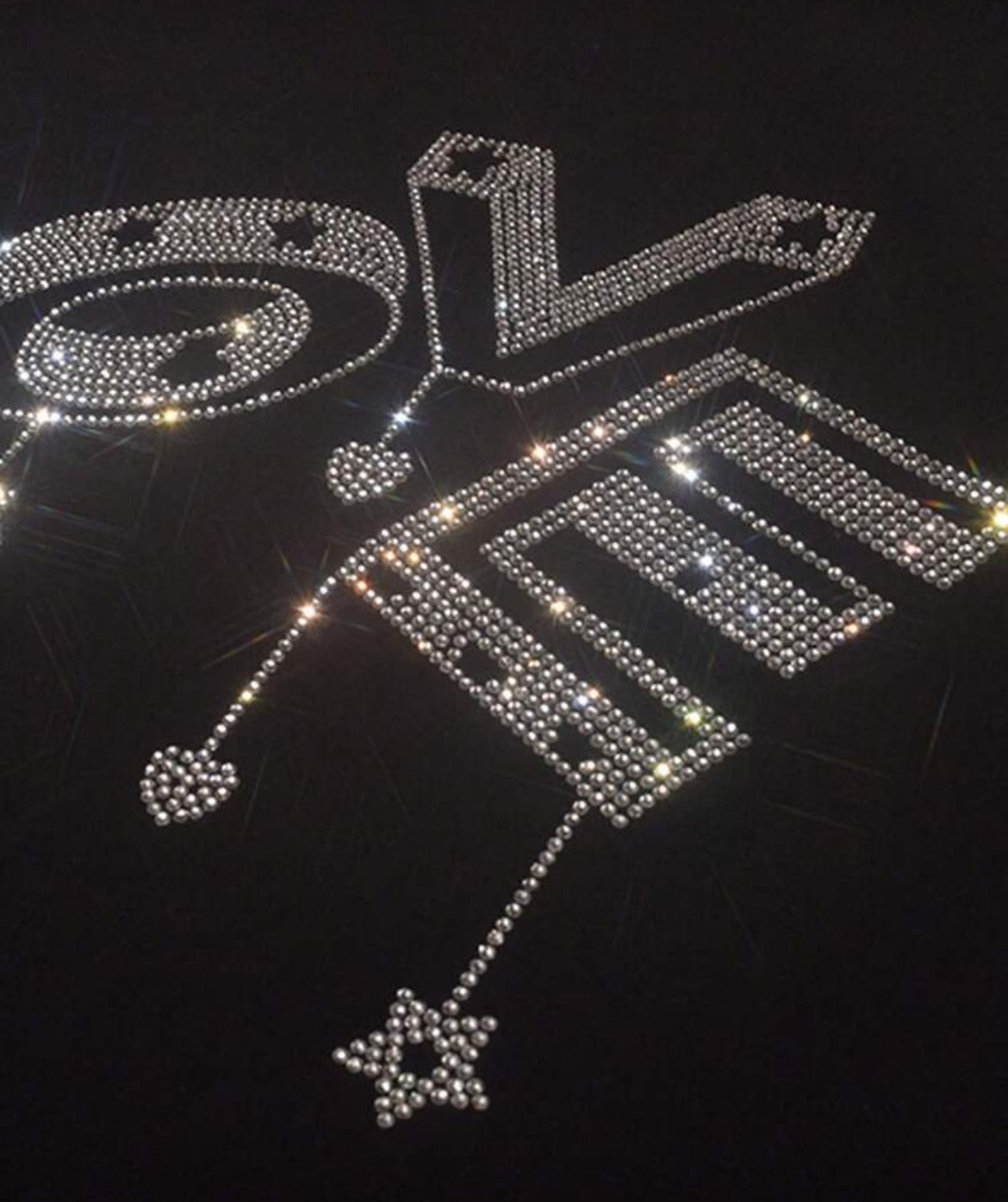 Rhinestone Studded Zip Up Hoodie Sweatshirt