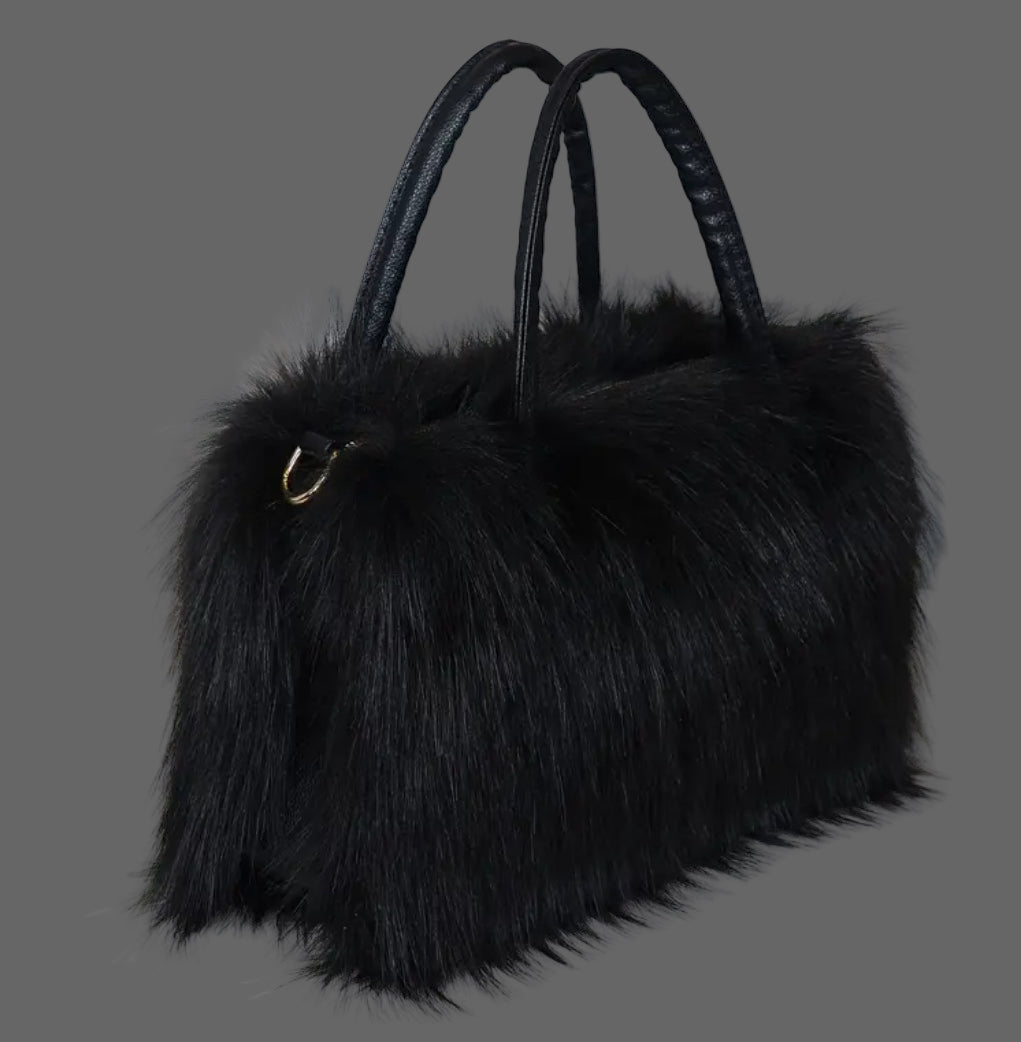 Faux Mink Plush Fur Shoulder-Crossbody Handbags