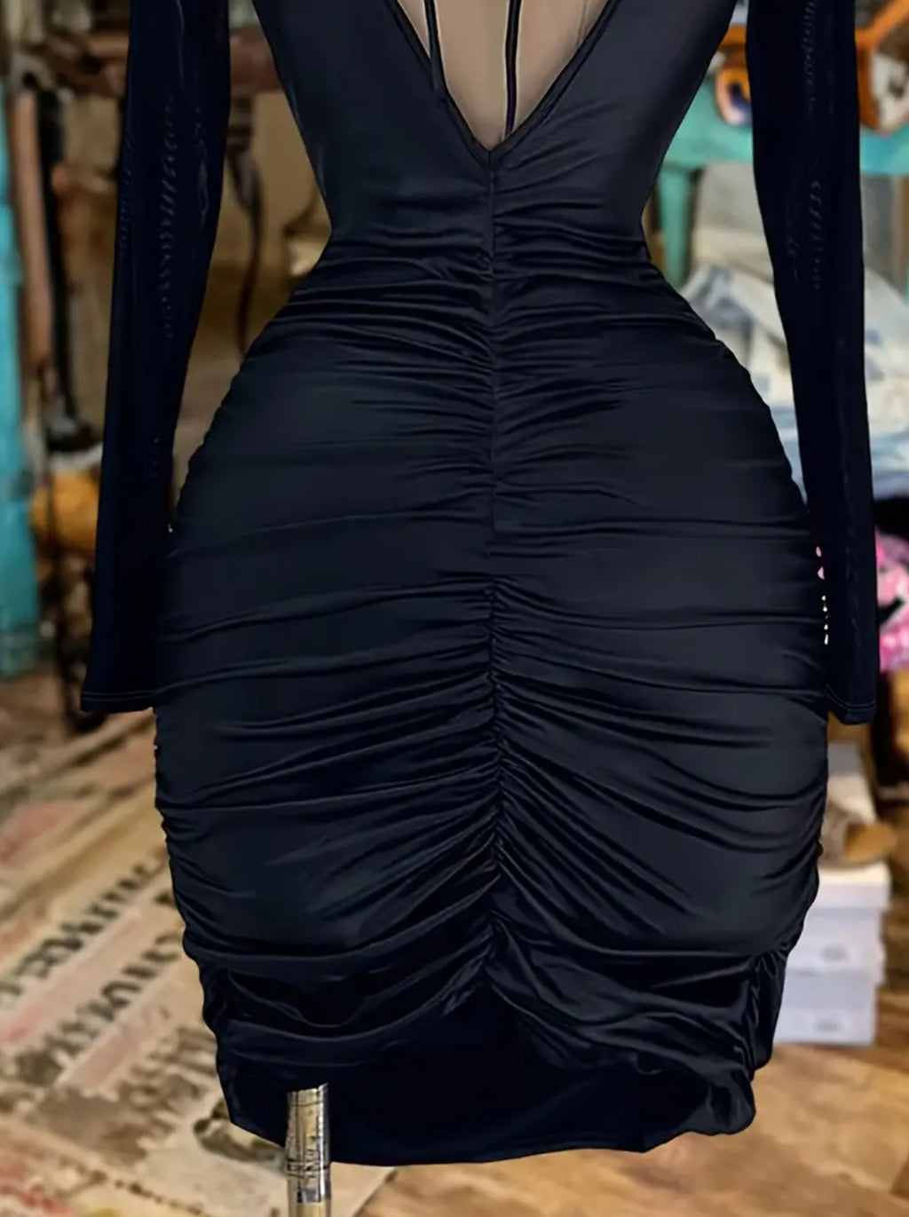 Black Western Mini Mermaid Dress - (Belt Not Included)