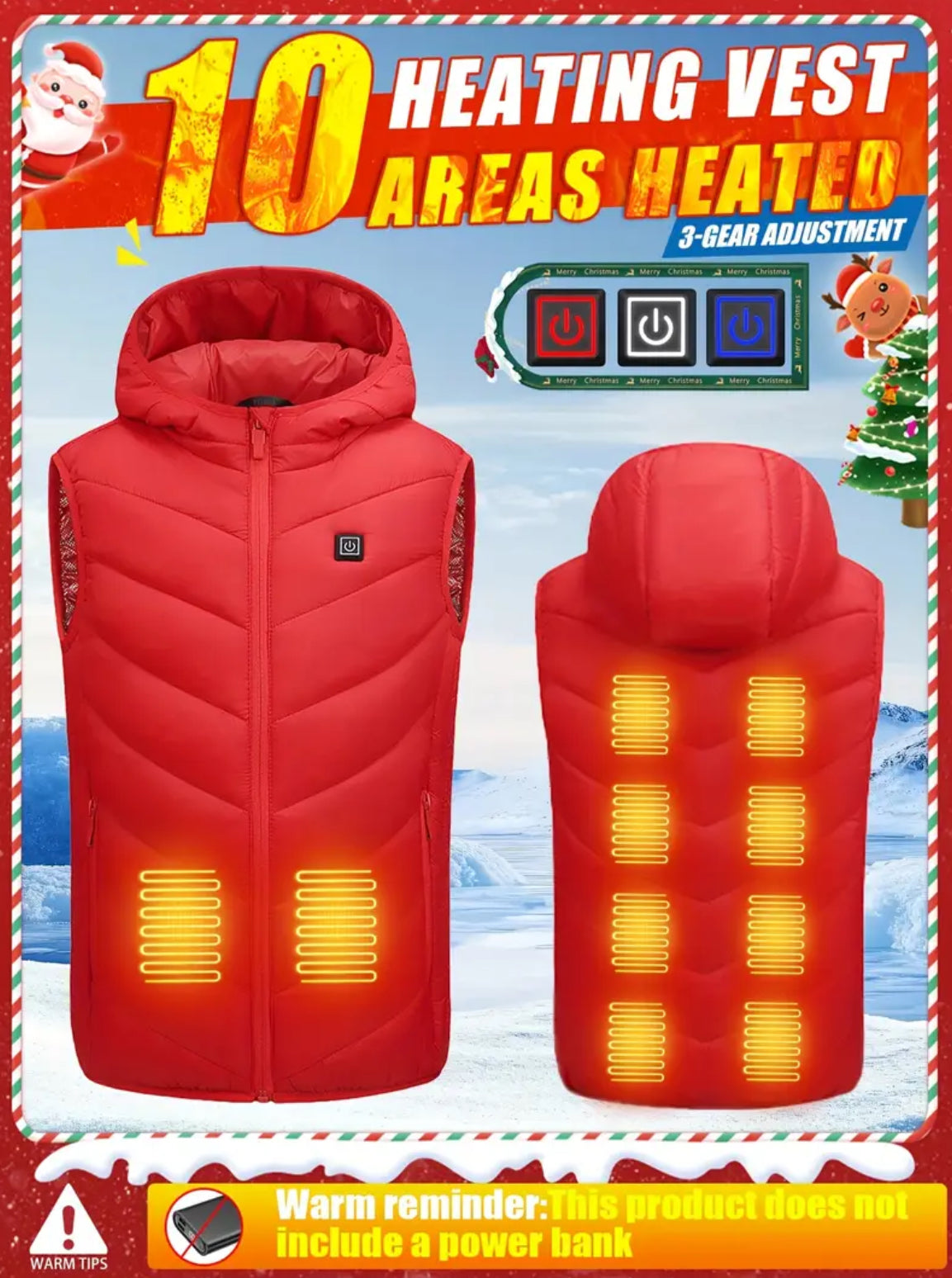 “Heated Kids Winter Vest” USB-Power Bank Compatible Connector (No Bank Included)