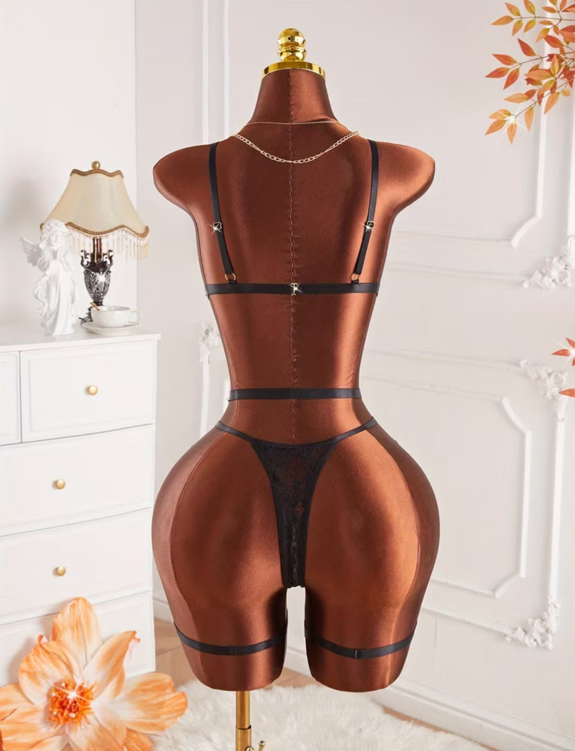 Women's “Lace Chain and Garter” One Piece Sexy Body Shaping Lingerie  