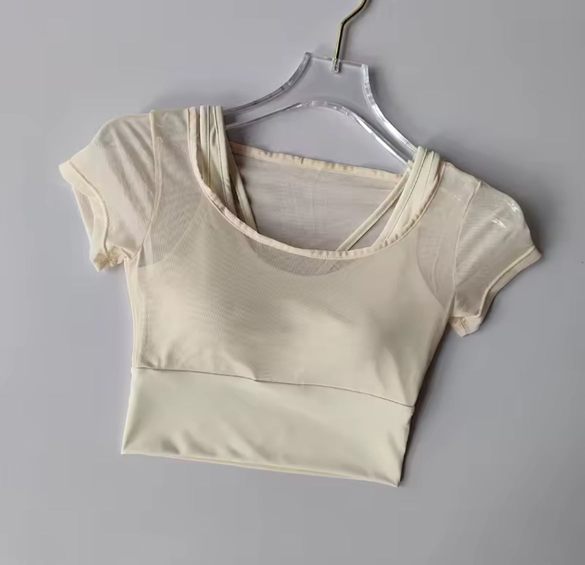 Yoga| Pilates Training Fitness Crop Top, Lightweight Chest Cushion Quick Drying