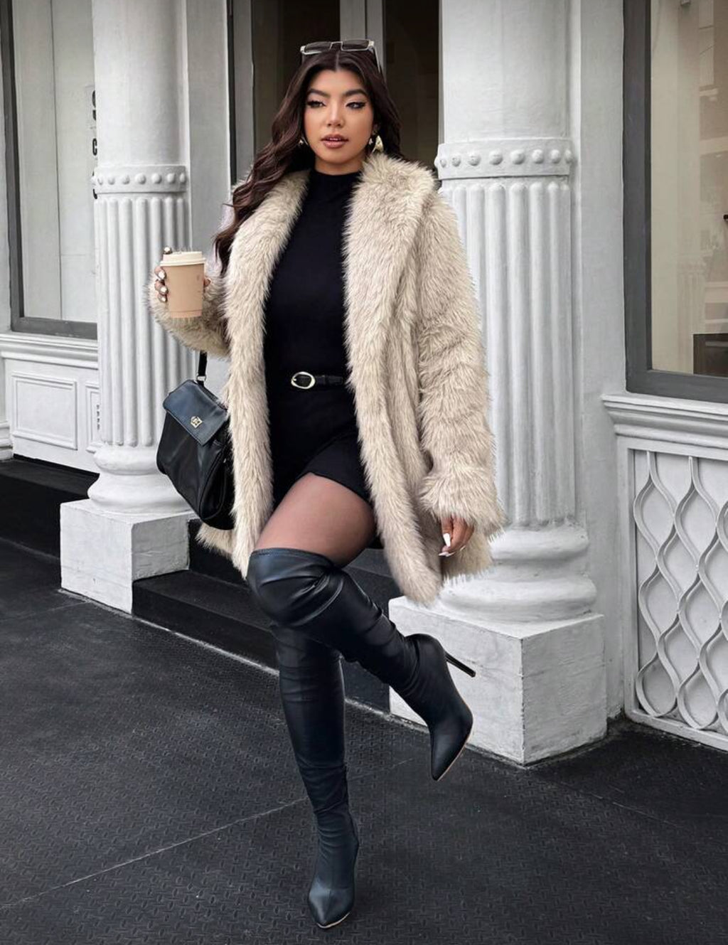 Women's Winter Plus Size Faux Fur Loose Fit Fashion Coat