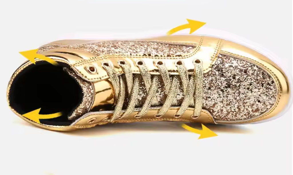 Men’s High Top Fashion Luxury Glitter Sneakers 