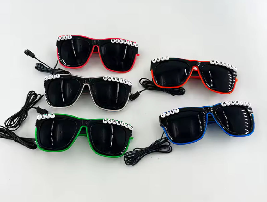 “Just Married” Glow Up LED Sunglasses