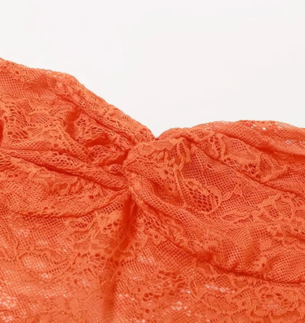 ‘Tangerine’ Sleeveless See Through Party Dress